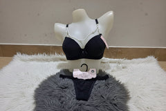 Luxe Rosewood Bra & Thong Set - Beaded Straps & Padded Cups